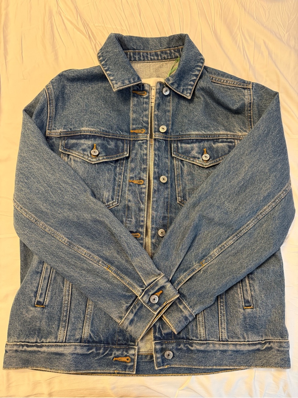Abercrombie & Fitch Distressed Light Blue Denim Jacket